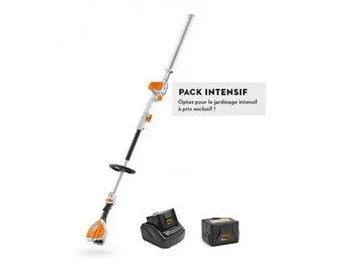 TAILLE HAIES PERCHE STIHL HLA 56 PACK INTENSIF AVEC 2 X AK 20 + AL 101 Lomibois