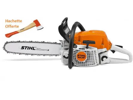 TRONÇONNEUSE STIHL MS 291 AVEC 2 CHAINES D'ORIGINE + HACHETTE DE BUCHERON Lomibois